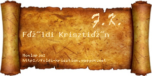 Földi Krisztián névjegykártya